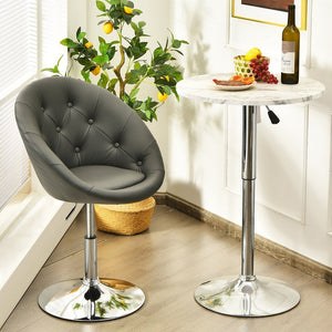 Costway Adjustable Bar Stool Swivel Vanity Accent Chair w/Round Tufted