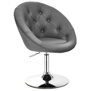Costway Adjustable Bar Stool Swivel Vanity Accent Chair w/Round Tufted