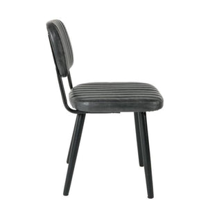 DF Jake Black Leather Dining Chair