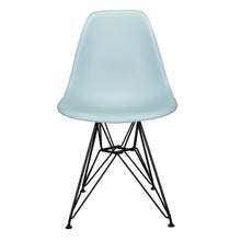DSR Molded Ice Blue Plastic Dining Shell Chair with Black Eiffel Steel Leg