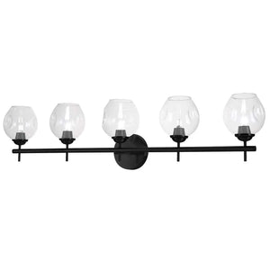 Dainolite Abii 5 Light Transitional Matte Black Luxury vanity lights Modern Bathroom Vanity Light LED Compatible