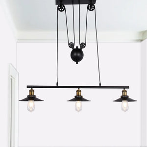 Darleen 3-light Black 42-inch Chandelier includes Edison Bulbs