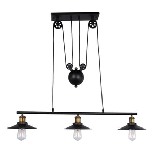 Darleen 3-light Black 42-inch Chandelier includes Edison Bulbs