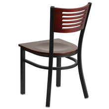 Decorative Slat Back Metal Restaurant Chair - 17"W x 21"D x 32"H