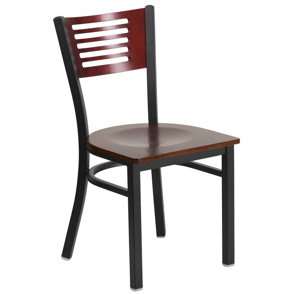 Decorative Slat Back Metal Restaurant Chair - 17