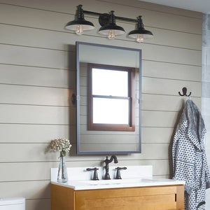 Design House Kimball Industrial Farmhouse 3-Light Indoor Bathroom Vanity Light - Matte Black