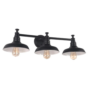 Design House Kimball Industrial Farmhouse 3-Light Indoor Bathroom Vanity Light - Matte Black