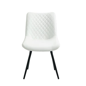 Diamond Lattice Decorative Modern PU Artificial Leather Dining Chairs
