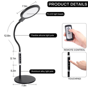 Dimmable LED Desk/Reading Table Lamp Foldable with Remote