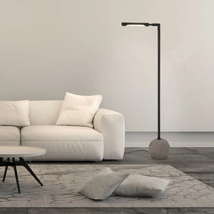 Dina Industrial Modern Floor Lamp in Concrete and Blackened Bronze