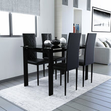 Dining Chair 4Pc High Back Kitchen & Living Room Leather Chair Black