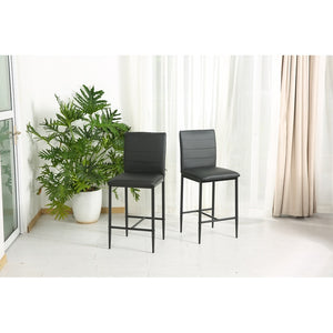 Dining Chair Dining High Back Padded Kitchen Chairs Set of 2, Black - N/A