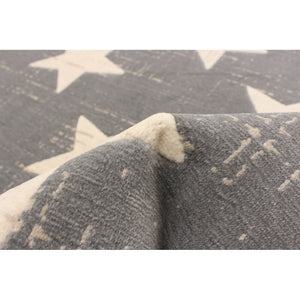 Grey Star Pattern Modern Contemporary Soft Rug