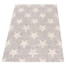 Grey Star Pattern Modern Contemporary Soft Rug