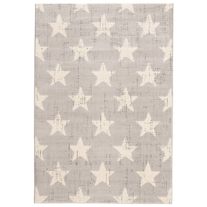 Grey Star Pattern Modern Contemporary Soft Rug