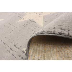 Grey Star Pattern Modern Contemporary Soft Rug