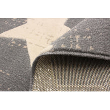 Grey Star Pattern Modern Contemporary Soft Rug