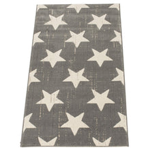 Grey Star Pattern Modern Contemporary Soft Rug