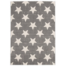 Grey Star Pattern Modern Contemporary Soft Rug