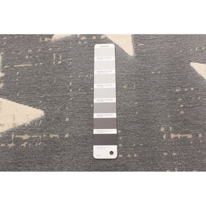 Grey Star Pattern Modern Contemporary Soft Rug