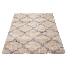 Modern Contemporary Grey Trellis Shag Area Rug