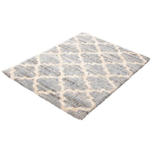 Modern Contemporary Grey Trellis Shag Area Rug