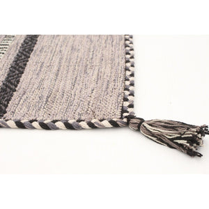 Arizona Blue Black Flat-weave Wool Kilim