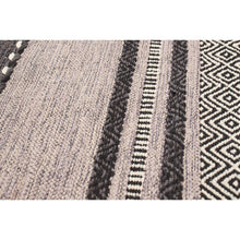 Arizona Blue Black Flat-weave Wool Kilim
