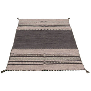 Arizona Blue Black Flat-weave Wool Kilim