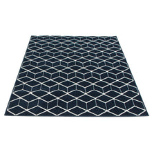 Geometric Navy Blue Modern  Contemporary Soft Rug