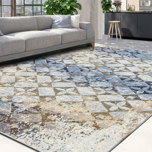 Light Blue Bourbon Casual Soft Rug