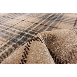 Plaid Cream Casual Soft Rug