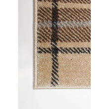 Plaid Cream Casual Soft Rug