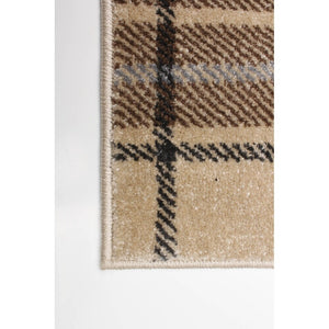 Plaid Cream Casual Soft Rug