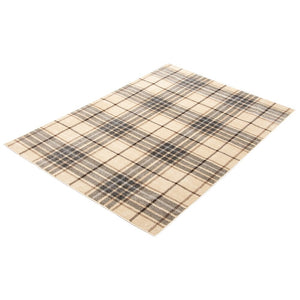 Plaid Cream Casual Soft Rug