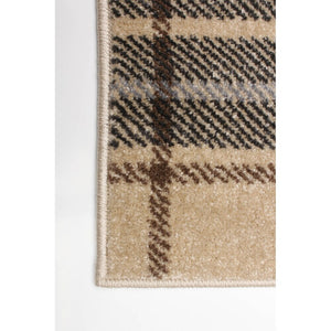 Plaid Cream Casual Soft Rug