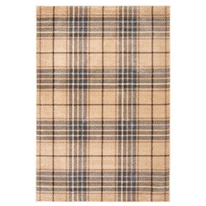 Plaid Cream Casual Soft Rug