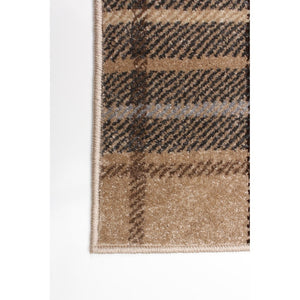 Plaid Cream Casual Soft Rug