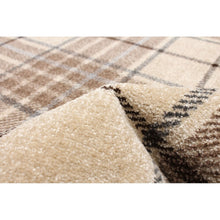 Plaid Cream Casual Soft Rug