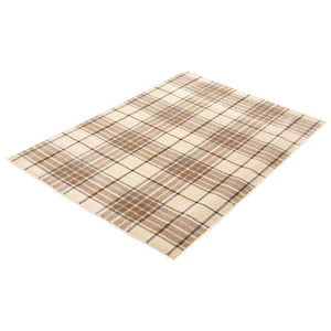 Plaid Cream Casual Soft Rug