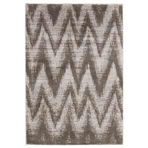 Grey Zig Zag Casual Soft Rug