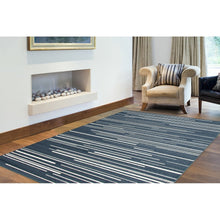 Cream Silver Stripes Fika Casual Soft Rug