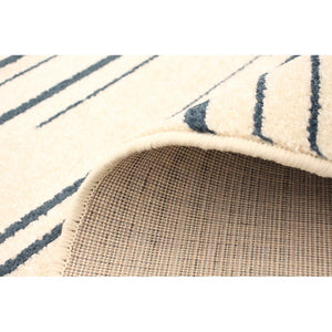 Cream Silver Stripes Fika Casual Soft Rug