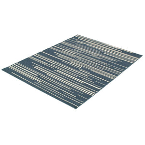 Cream Silver Stripes Fika Casual Soft Rug