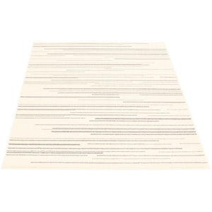 Cream Silver Stripes Fika Casual Soft Rug