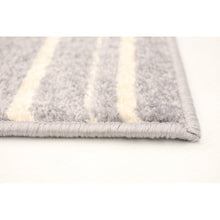 Cream Silver Stripes Fika Casual Soft Rug