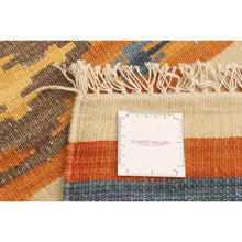 Flat-weave Anatolian Cream, Orange Wool Kilim