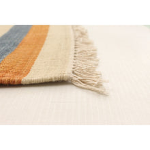 Flat-weave Anatolian Cream, Orange Wool Kilim