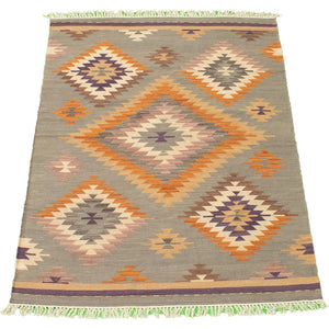 Flat-weave Anatolian FW Grey Wool Kilim