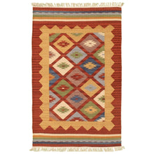 Flat-weave Anatolian Red Wool Kilim